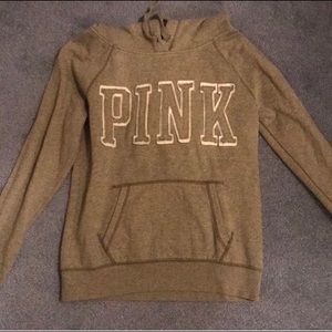 Pink Victoria’s Secret pull over hoodie. Medium